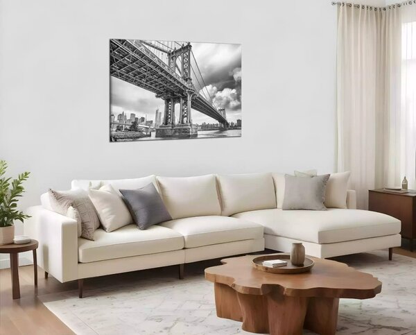 Obraz na stenu Čiernobiely obraz Most Brooklyn