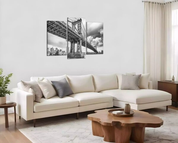 Obraz na stenu Čiernobiely obraz Most Brooklyn