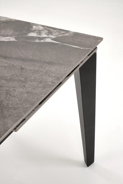 Halmar Rozkladací jedálenský stôl FELIX 141(201)x81 sivý mramor/čierna
