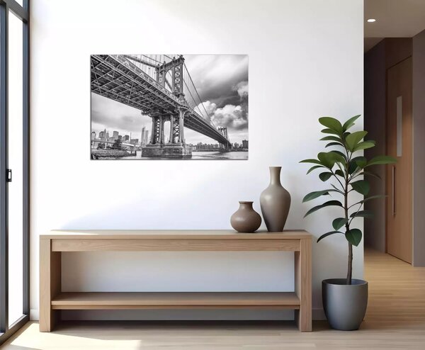 Obraz na stenu Čiernobiely obraz Most Brooklyn