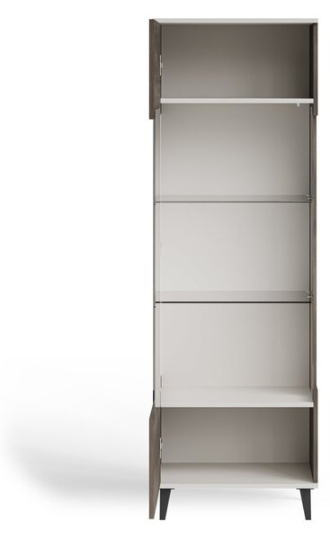 Halmar Vitrína RANDOM 2 W-1 kašmír/orech/čierna