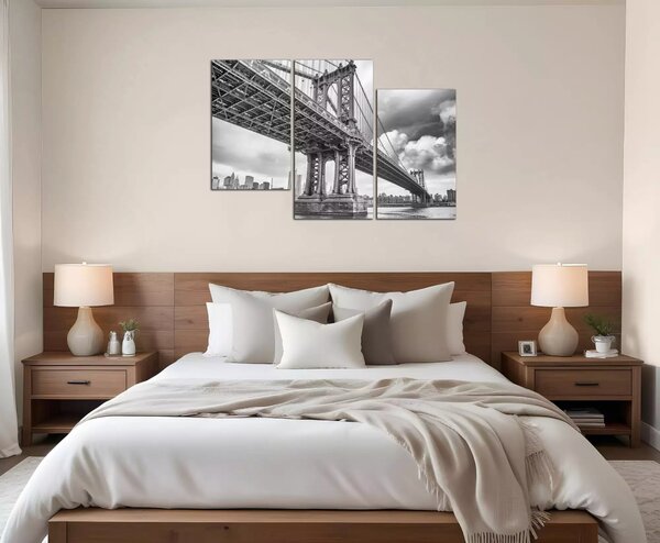 Obraz na stenu Čiernobiely obraz Most Brooklyn