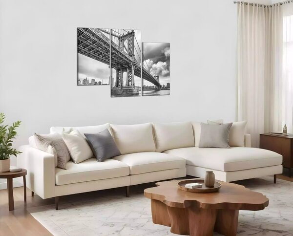Obraz na stenu Čiernobiely obraz Most Brooklyn
