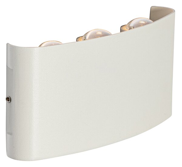 Vonkajšia nástenná lampa biela vrátane LED 6-svetlo IP54 - Silly
