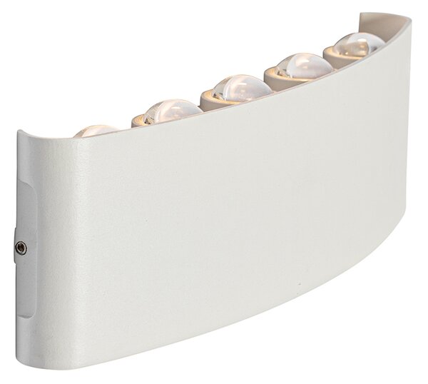 Vonkajšia nástenná lampa biela vrátane LED 10-svetlo IP54 - Silly
