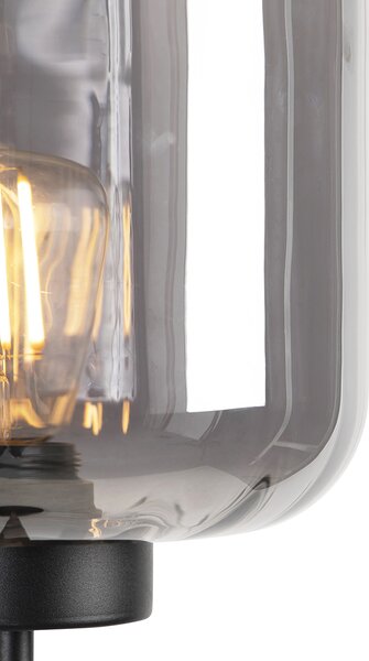Inteligentná stojaca lampa čierna s dymovým sklom vrátane Wifi ST64 - Qara