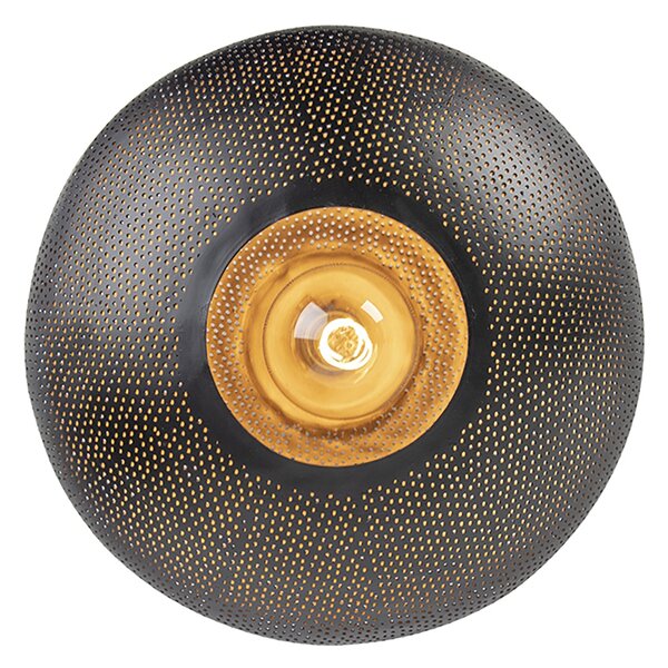 Inteligentné stropné svietidlo čierne a zlaté 40 cm vrátane Wifi G95 - Radiance