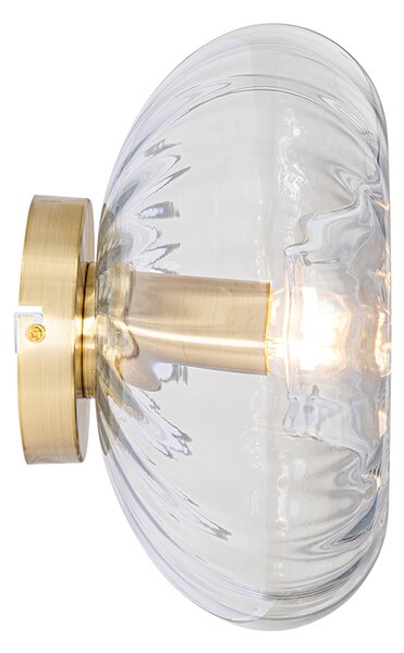 Art Deco nástenná lampa zlatá so sklom - Ayesha
