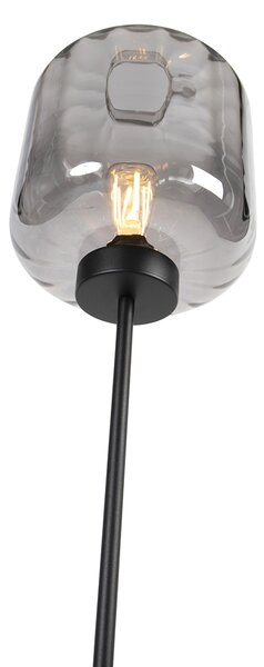 Inteligentná stojaca lampa čierna s dymovým sklom vrátane Wifi ST64 - Qara