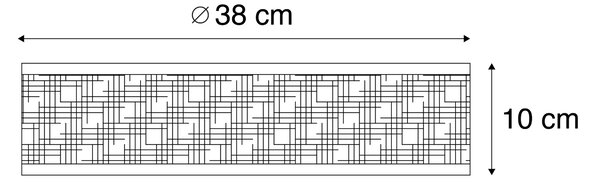 Orientálne stropné svietidlo ratan 40 cm 3-svetlo - Tromma