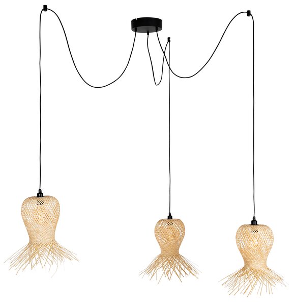 Orientálna vonkajšia závesná lampa bambus 3-svetlo IP44 - Carlos