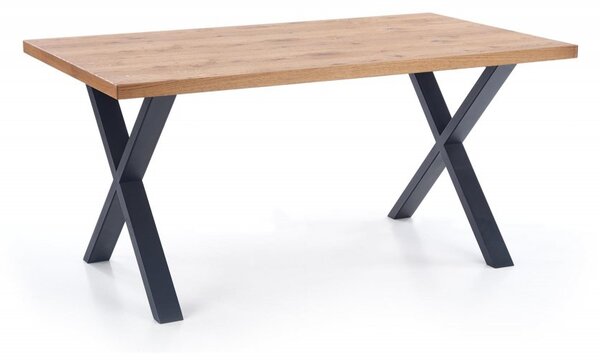 Halmar Rozkladací jedálenský stôl XAVIER 160(250)x90 svetlý dub/čierny
