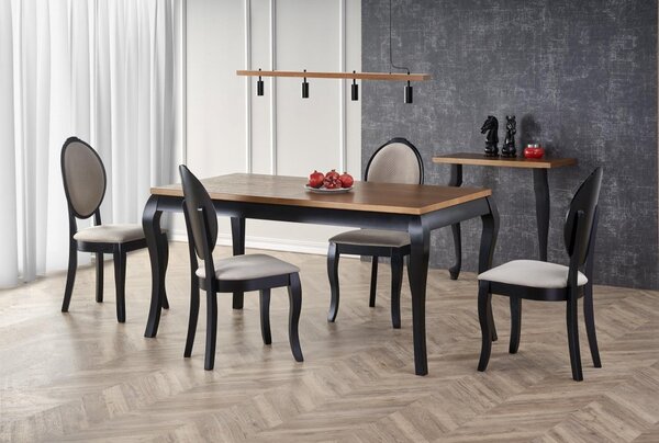 Halmar Rozkladací jedálenský stôl WINDSOR 160(240)x90 tmavý dub/čierny