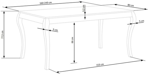 Halmar Rozkladací jedálenský stôl WINDSOR 160(240)x90 tmavý dub/čierny