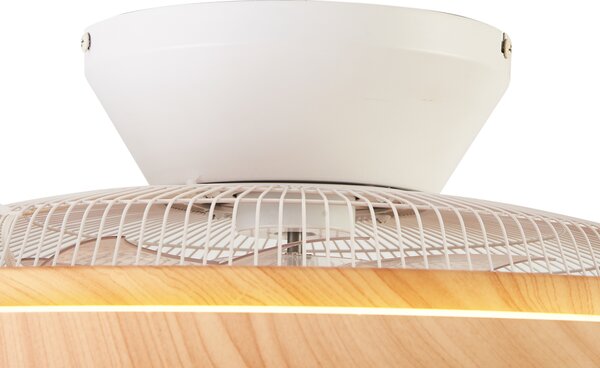 Stropný ventilátor s drevenou potlačou s hviezdnym efektom 60 cm vrátane LED stmievateľného s diaľkovým ovládaním - Climo