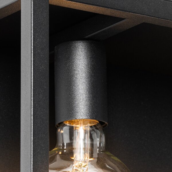 Inteligentná nástenná lampa čierna s poličkou vrátane 2 Wifi G95 - Cage Rack