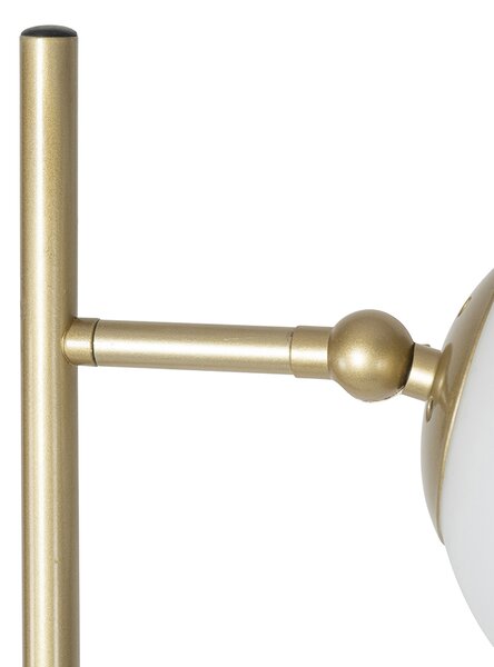 Inteligentná stojaca lampa zlatá s mliečnym sklom vrátane 2 Wifi P45 - Pallon