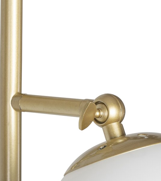 Inteligentná stojaca lampa zlatá s mliečnym sklom vrátane 2 Wifi P45 - Pallon