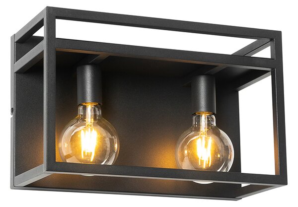 Inteligentná nástenná lampa čierna s poličkou vrátane 2 Wifi G95 - Cage Rack
