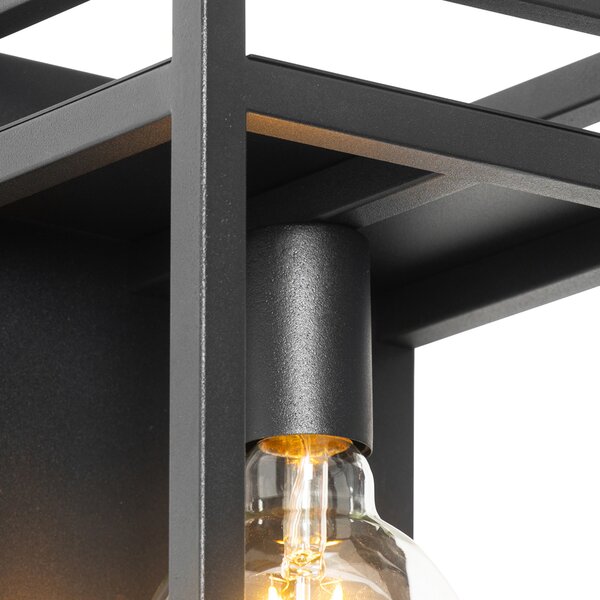 Inteligentná nástenná lampa čierna s poličkou vrátane Wifi G95 - Cage Rack