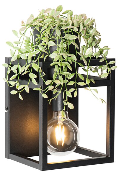 Inteligentná nástenná lampa čierna s poličkou vrátane Wifi G95 - Cage Rack