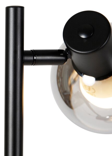 Inteligentná stojaca lampa čierna s dymovým sklom vrátane 3 Wifi P45 - Vidro