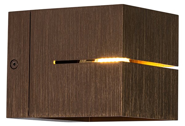 Moderná nástenná lampa tmavo bronzová - Transfer Groove