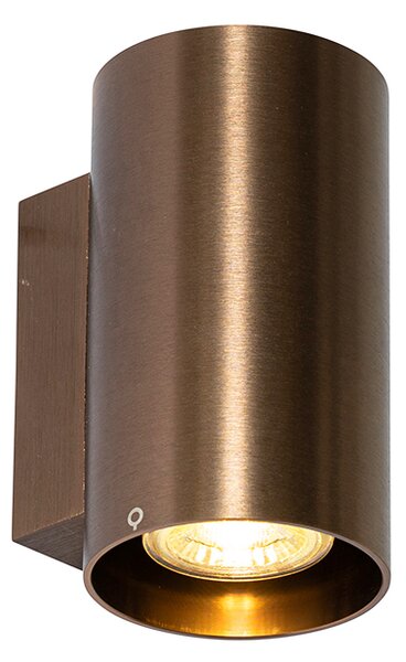 Moderná nástenná lampa tmavo bronzová okrúhla 2-svetlá - Sandy