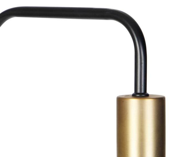 Inteligentná stojaca lampa čierna so zlatom a dymovým sklom vrátane Wifi A60 - Zuzanna