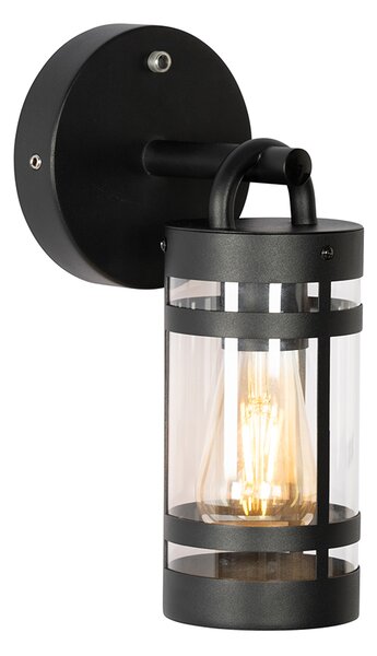 Vonkajšia nástenná lampa čierna IP44 so senzorom súmraku - Ruben