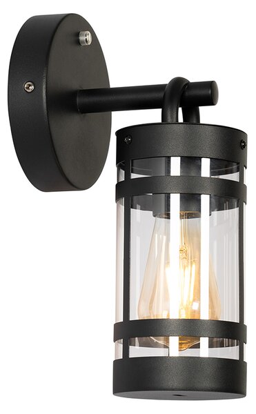 Vonkajšia nástenná lampa čierna IP44 so senzorom súmraku - Ruben