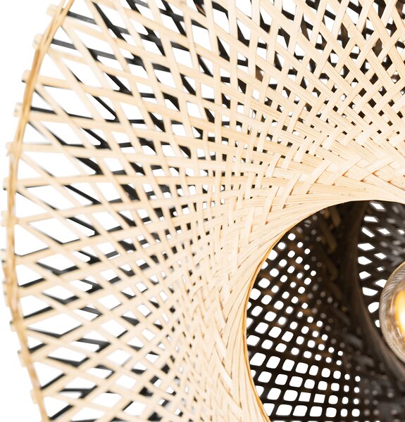 Inteligentná nástenná lampa bambus 50 cm so zástrčkou vrátane Wifi A60 - Rina