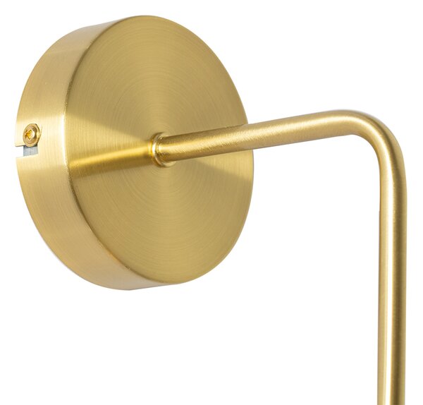 Art Deco nástenná lampa zlatá so sklom - Laura