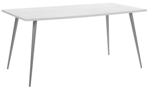 Jedálenský stôl sivý betónový efekt čierne kovové nohy 160 x 80 cm obdĺžnikový tvar pre 6 osôb moderný glamour štýl kuchyňa jedáleň