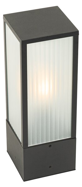 Inteligentná vonkajšia stojaca lampa čierna s rebrovaným sklom 40 cm vrátane WiFi A60 - Charlois