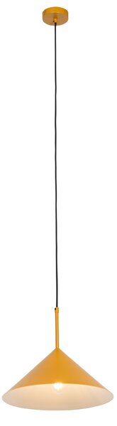 Dizajnové závesné svietidlo žlté - Triangolo