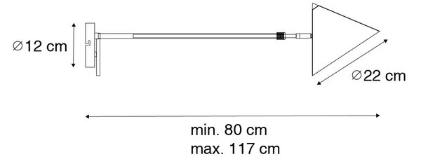 Dizajnová nástenná lampa žltá nastaviteľná - Triangolo
