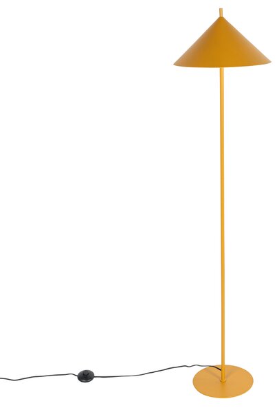 Dizajnová stojaca lampa žltá - Triangolo