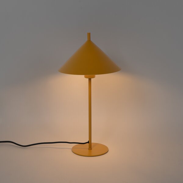 Dizajnová stolná lampa žltá - Triangolo