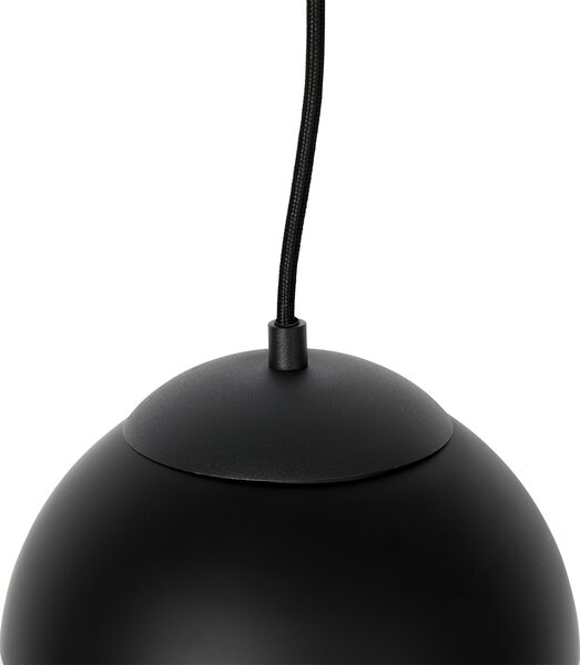 Retro závesné svietidlo čierne s čírym sklom 20 cm - Eclipse