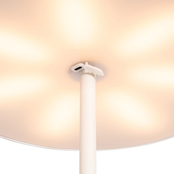 Vonkajšia stojaca lampa biela nabíjateľná 3-stupňovo stmievateľná - Keira