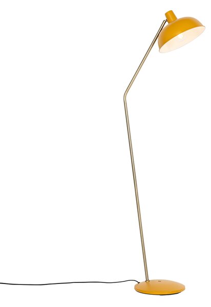 Retro stojaca lampa žltá s bronzom - Milou