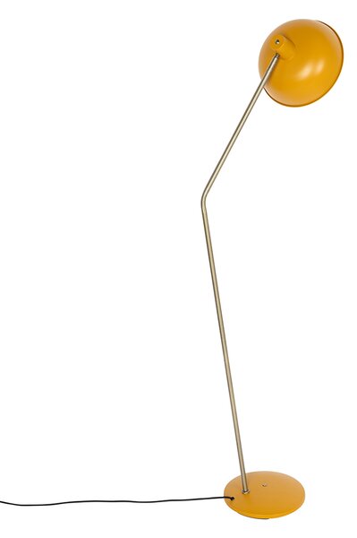 Retro stojaca lampa žltá s bronzom - Milou