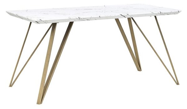 Jedálenský stôl MOLIR (biela + zlatá) (pre 6 osôb). Akcia -11%. Vlastná spoľahlivá doprava až k Vám domov. 1026730