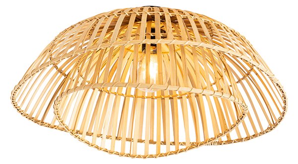 Orientálne stropné svietidlo čierne s prírodným bambusom 62 cm - Pua