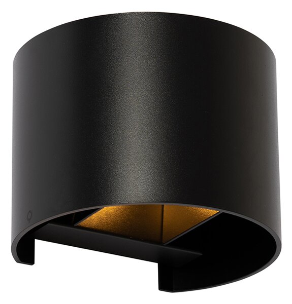 Moderná nástenná lampa čierna okrúhla - Edwin