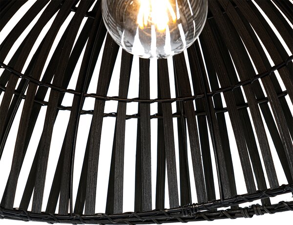 Orientálna oblúková lampa čierna bambusová - Pua