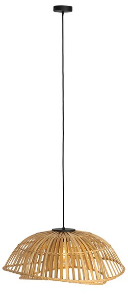 Orientálne závesné svietidlo čierne s prírodným bambusom 62 cm - Pua