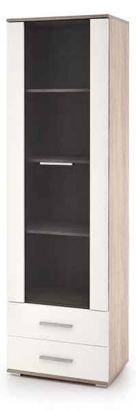 Halmar Vitrína LIMA W-1 dub sonoma/biela