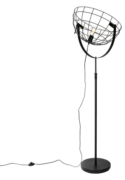 Priemyselná stojaca lampa čierna 50 cm nastaviteľná - Hanze